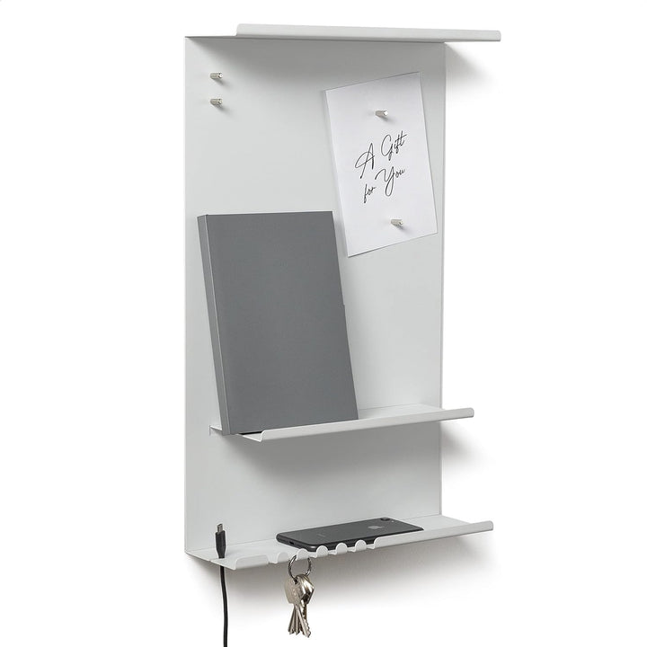 byde Wandorganizer Hele aus Stahlstruktur. 30 x 9 x 49 cm 3-in-1 Wandregal mit Magnettafel und Magne