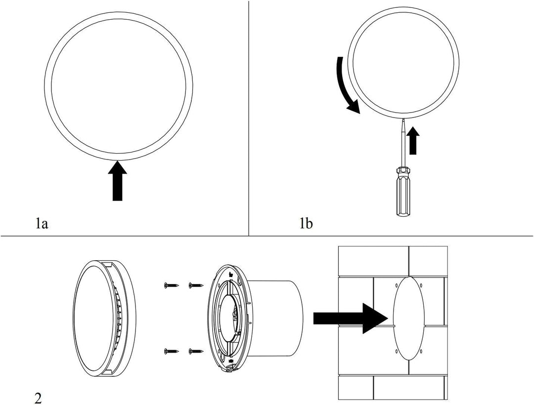 EUROPLAST Ø 100mm Wandventilator Lüfter Abluft Ventilator Küche WC Bad - Badlüfter Fan - Rund Front