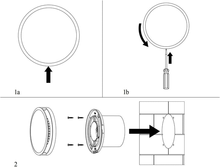 EUROPLAST Ø 100mm Wandventilator Lüfter Abluft Ventilator Küche WC Bad - Badlüfter Fan - Rund Front