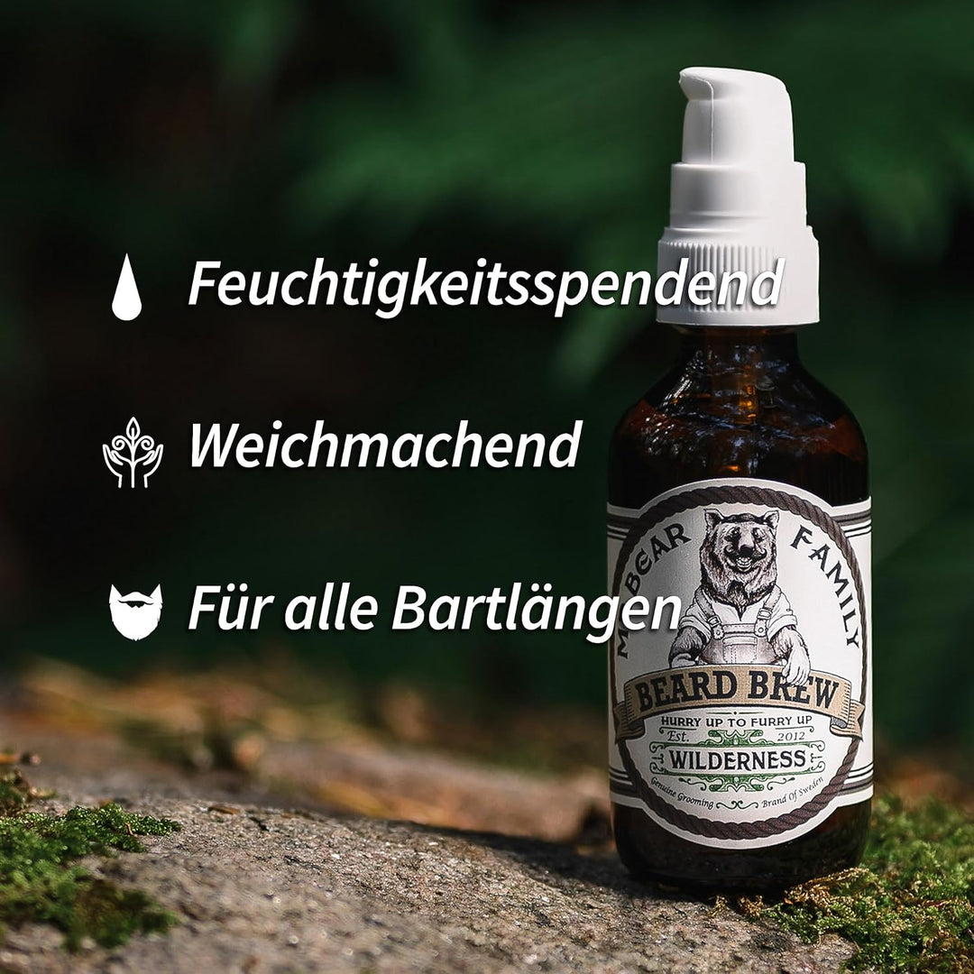 Mr Bear Family Bartöl Herren - Wilderness - pflegt und unterstützt Bart Wachstum - nährreiches Bartp
