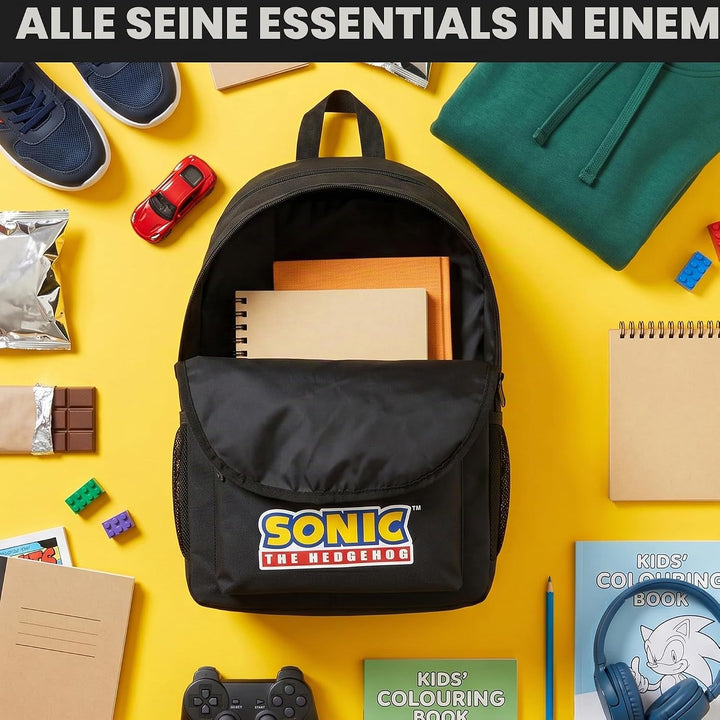 Get Trend Sonic The Hedgehog Rucksack Jungen, 46 x 32 x 16 cm, Verstellbarer Reisetasche für Schule
