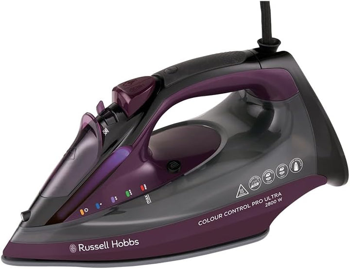 Russell Hobbs Dampfbügeleisen, Keramik-Antihaft-Bügelsohle,195g Dampfstoss, 50g variabler Dampf, 380
