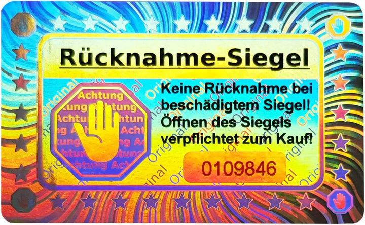 1000 Stk - 3D Hologramm-Siegel mit Seriennummer - 40 * 25mm silber glänzend - Rücknahmesiegel, Siche