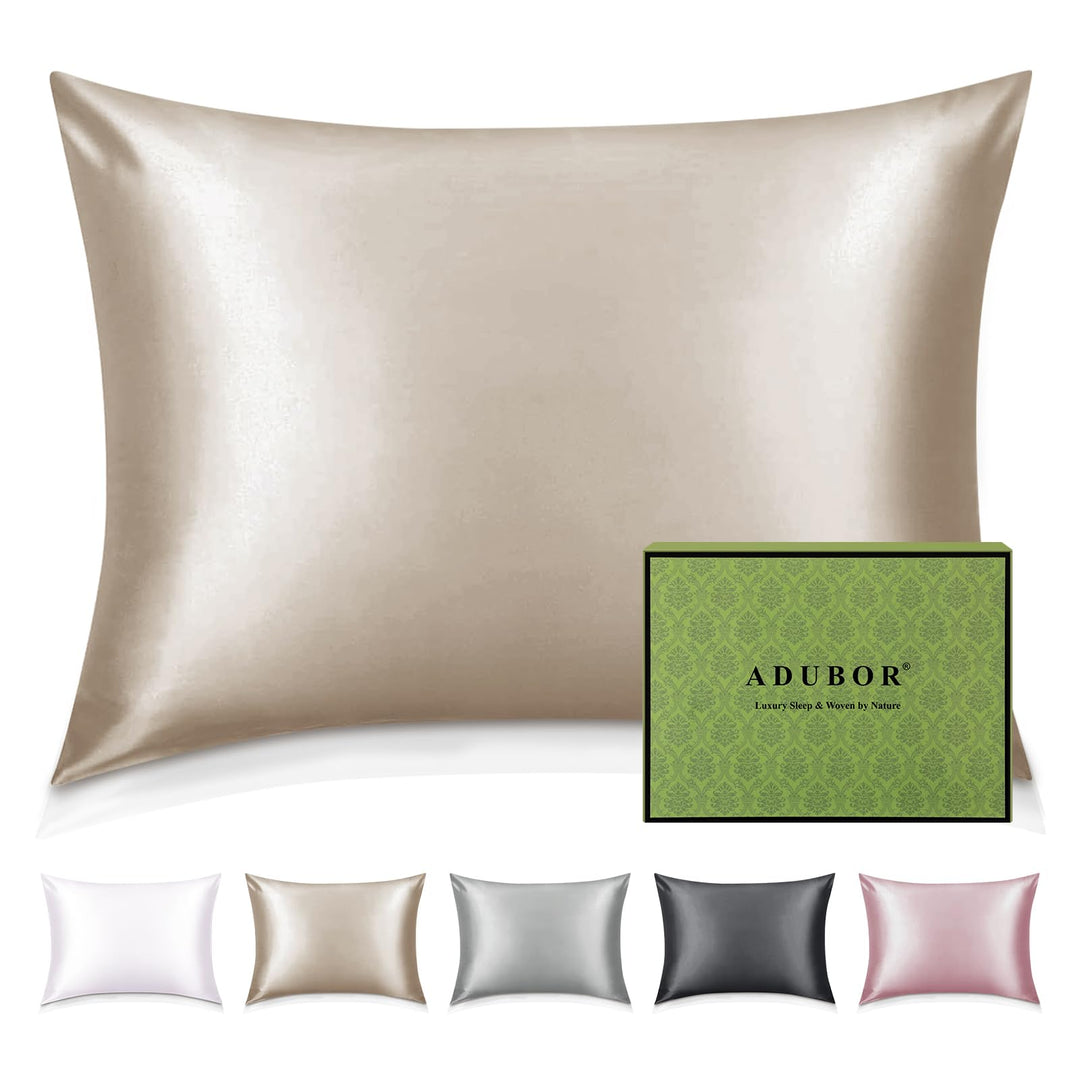 Adubor 100% Seidenkissenbezug 30x50cm für Haar und Haut, mit verstecktem Reissverschluss, beide Seit