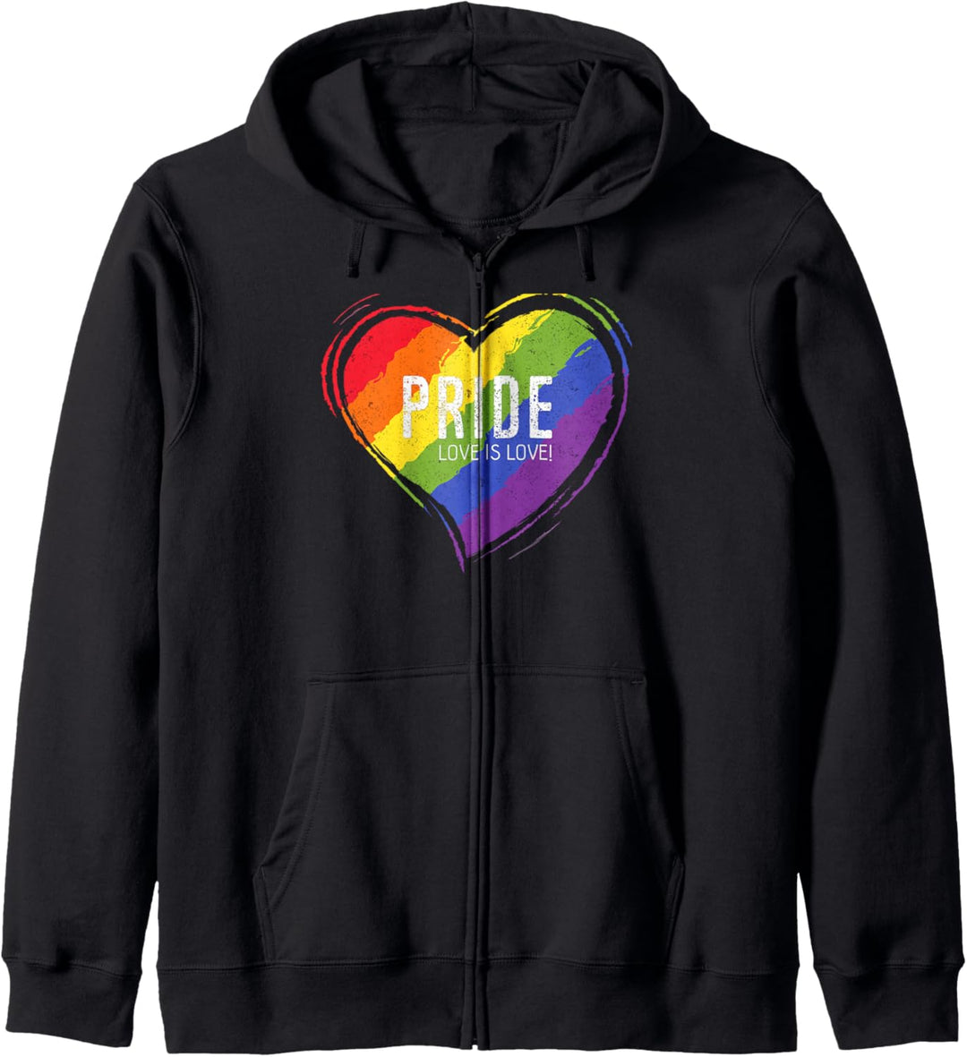 LGBT Pride Design mit Herz Regenbogen Flagge Herren Damen Kapuzenjacke