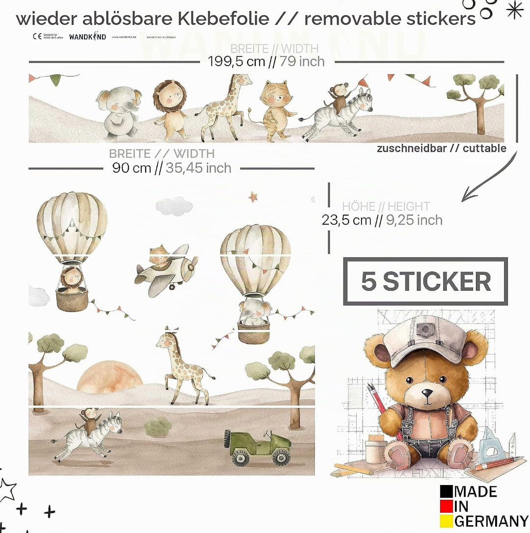 WANDKIND Aufkleber für IKEA KURA Kinderbett Hochbett Klebefolie Möbelfolie Sticker Kinderzimmer Safa