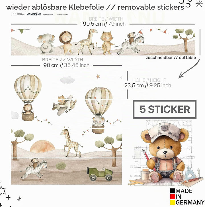 WANDKIND Aufkleber für IKEA KURA Kinderbett Hochbett Klebefolie Möbelfolie Sticker Kinderzimmer Safa