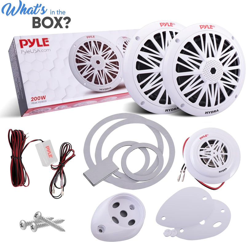 Pyle PLMR6KW Marine-Lautsprechersystem, wetterfest, Dual 2-Wege 16,5 cm (6,5 Zoll) Stereo-Sound-Laut