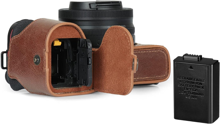 MegaGear Ever Ready Kameratasche aus echtem Leder, kompatibel mit Nikon Z30 (Braun), Braun