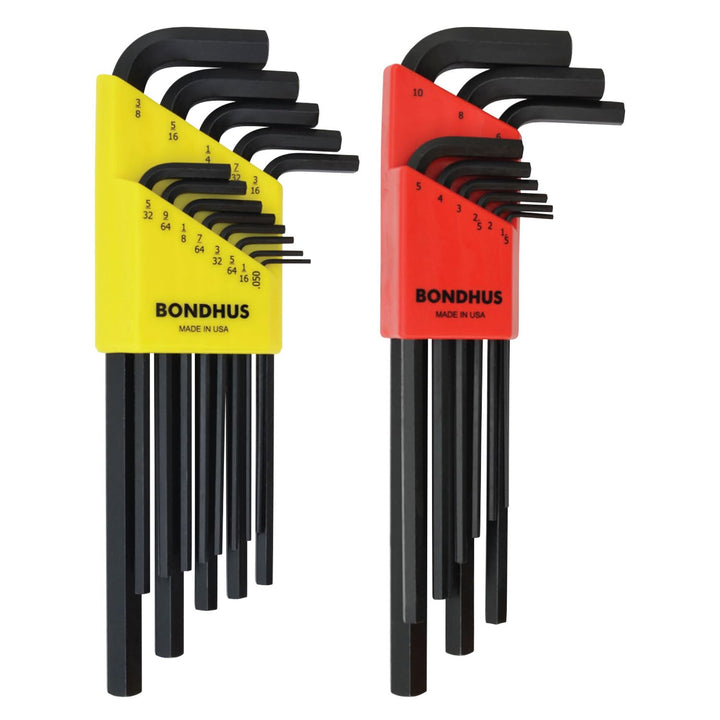 Bondhus 22199 Doppelpack Sechskant-L-Schlüssel, lange Ausführung, 12137 (1,27–9,53 mm) & 12199 (1,5–