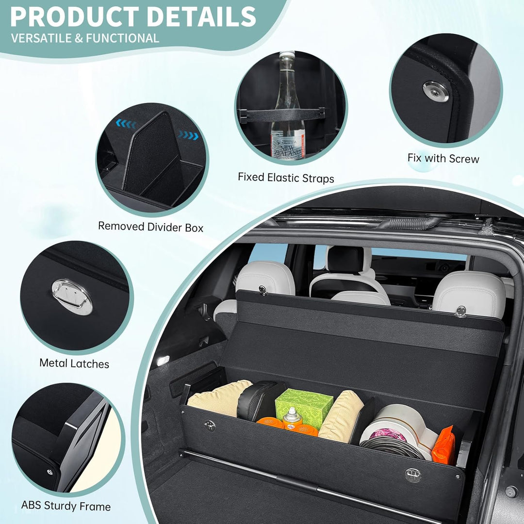 Auto Kofferraum Organizer mit Deckel – Multifunktionale Leder-Aufbewahrungsbox und Stabiler Griff, P
