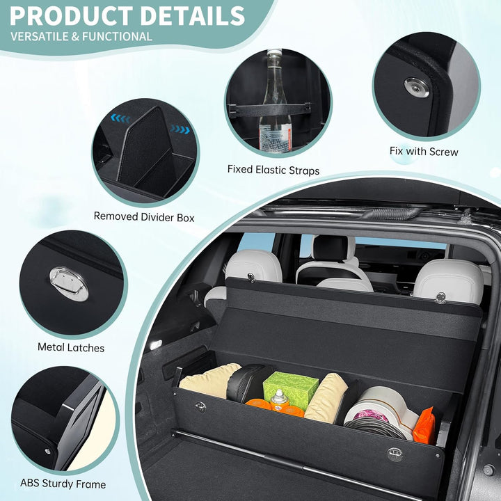 Auto Kofferraum Organizer mit Deckel – Multifunktionale Leder-Aufbewahrungsbox und Stabiler Griff, P
