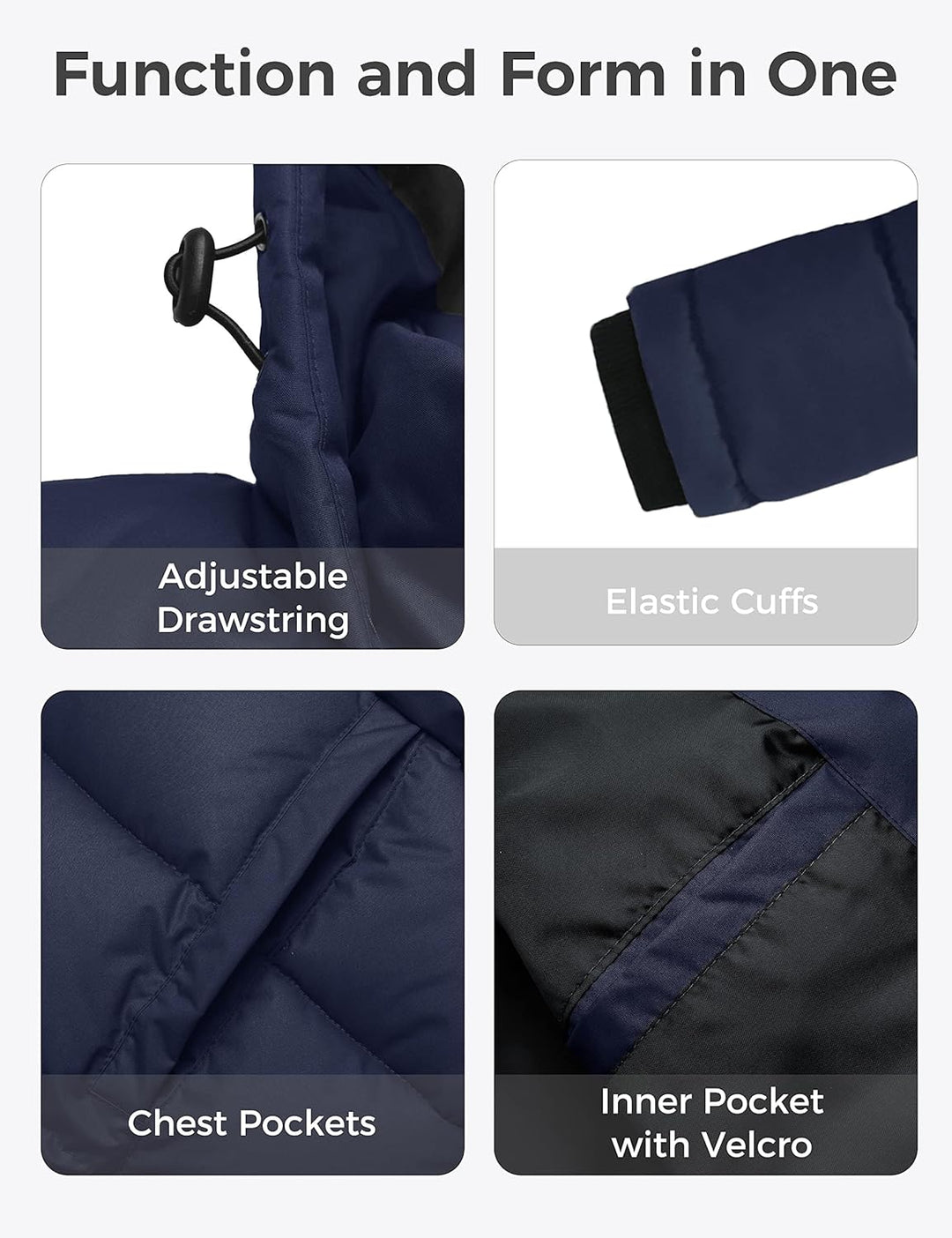 Wantdo Herren Winter Warme Jacke Wasserabweisend Outdoor Jacke Gesteppte Parka Baumwolle Polsterung