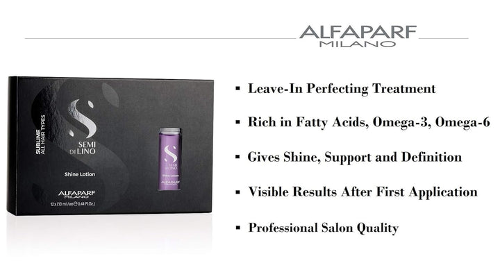 Alfaparf Milano Semi Di Lino Sublime Shine Lotion 12x13ml Único Schwarz, PF016452, 156 ml