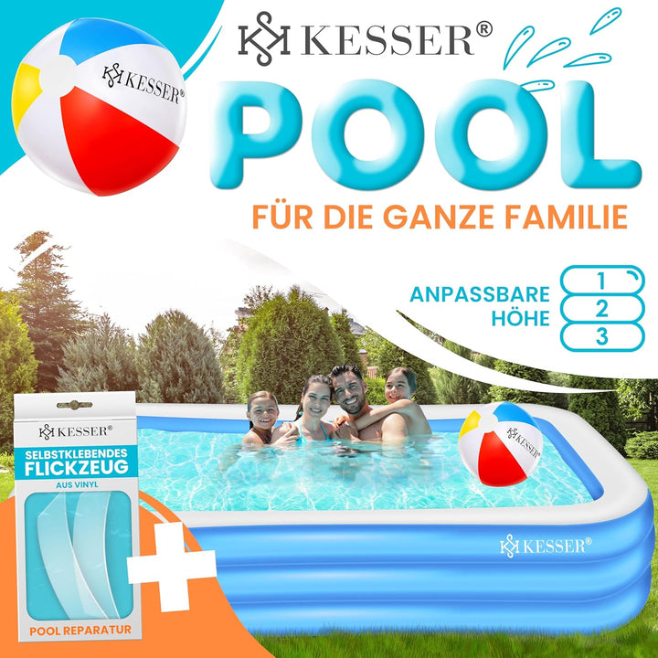 KESSER® Aufblasbarer Pool Familienpool für Kinder und Erwachsene Gartenschwimmbad Familienschwimmbad