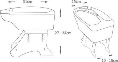 Universal Auto Armlehne Armlehne Mittelkonsole Aufbewahrungsbox Kunstleder Getr?nkehalter Schwarz