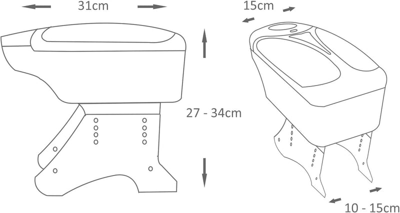 Mittelarmlehne Armlehne Universal Getrankehalter Konsole Chrom A B C G H J CC 3 4 5 6 7 Autohobby