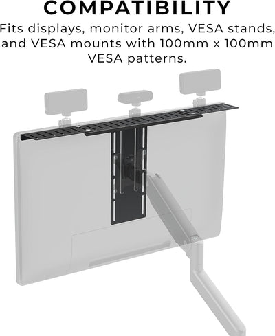 HumanCentric DSLR Monitor Mount - Monitor Shelf for Desk Camera Mount, Light Webcam and Microphone C