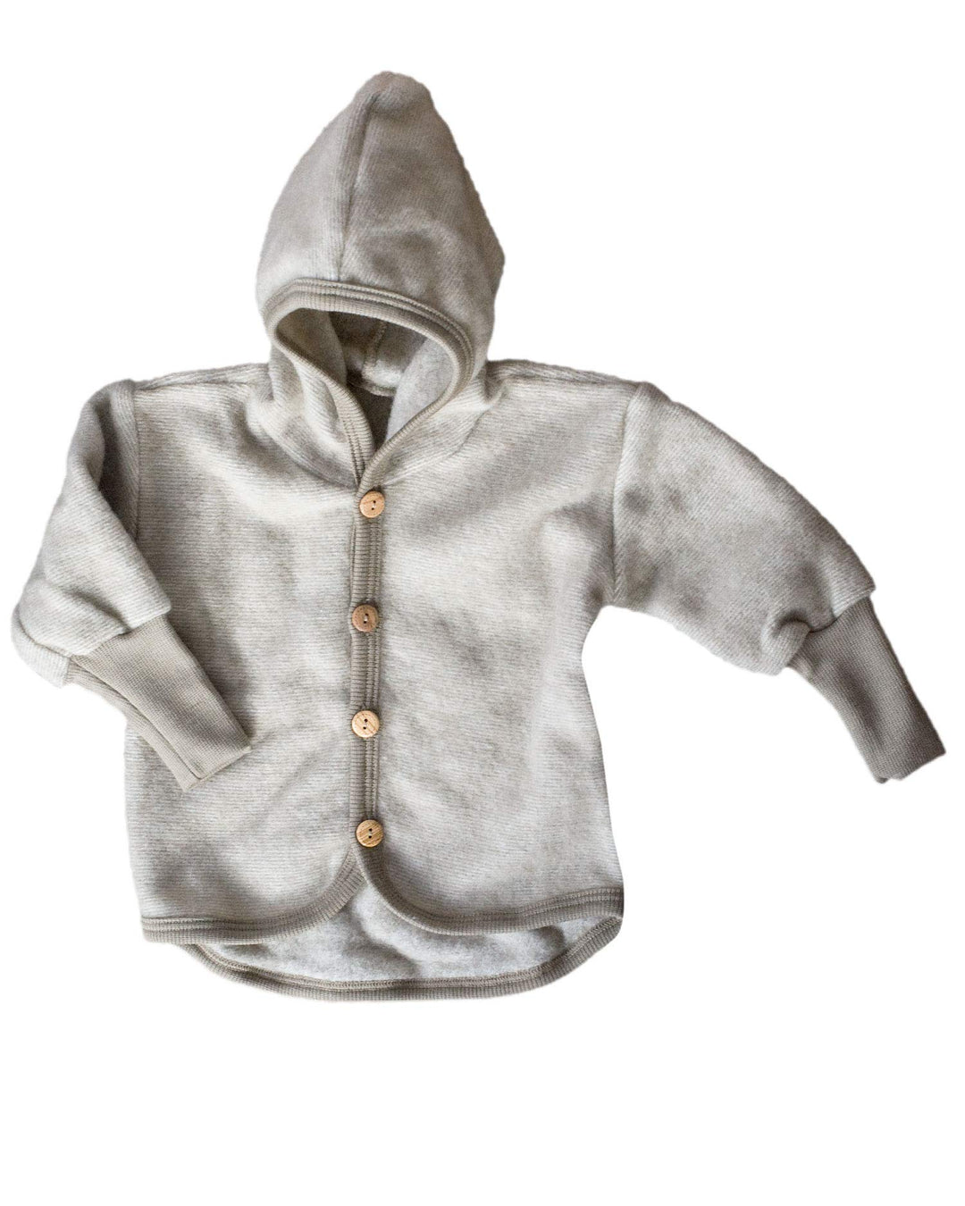 Cosilana Baby Jäckchen mit Kapuze aus weichem Wollfleece, 60% Schurwolle kbT, 40% Baumwolle (kbA) La
