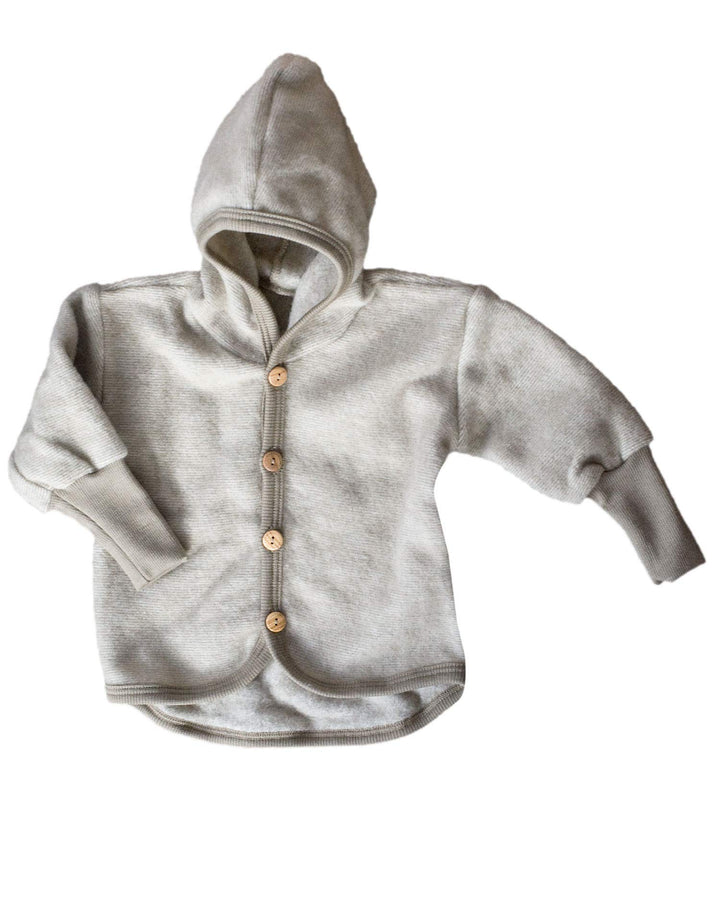 Cosilana Baby Jäckchen mit Kapuze aus weichem Wollfleece, 60% Schurwolle kbT, 40% Baumwolle (kbA) La
