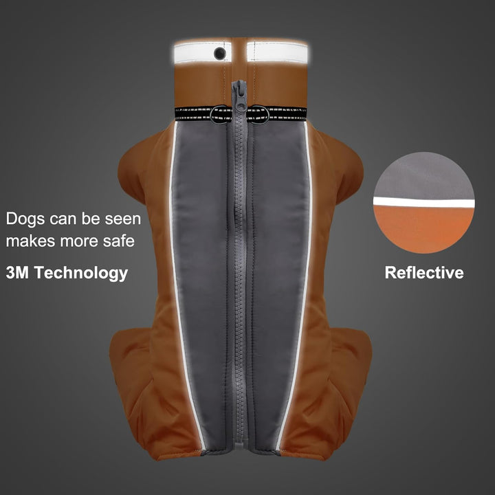 Hundejacke Hundemantel Wasserdicht Fleece gefüttert Warme Winterjacke Hunde Bekleidung für Winter He