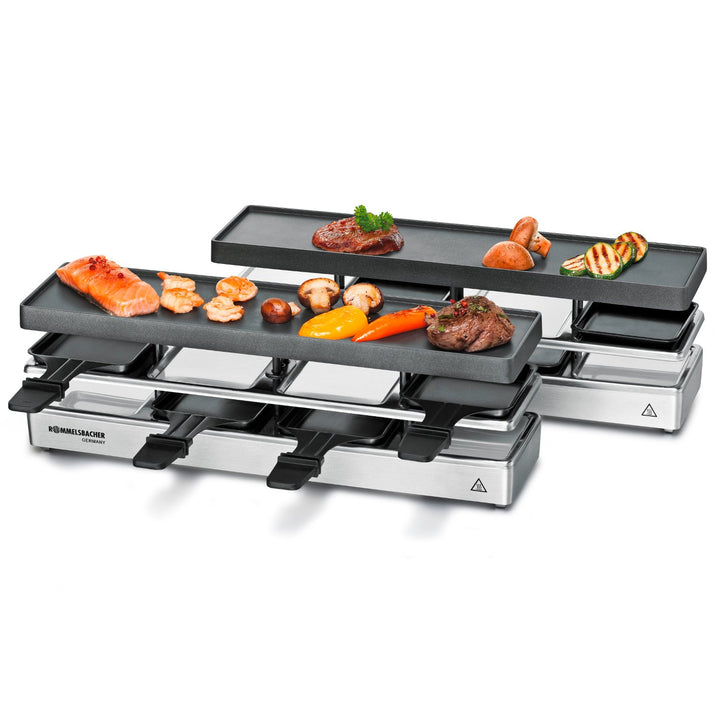 ROMMELSBACHER RC 1600 Raclette-Grill fun for 4+4 (Tischgrill, für 8 Personen, erweiterbar, Parkdeck,