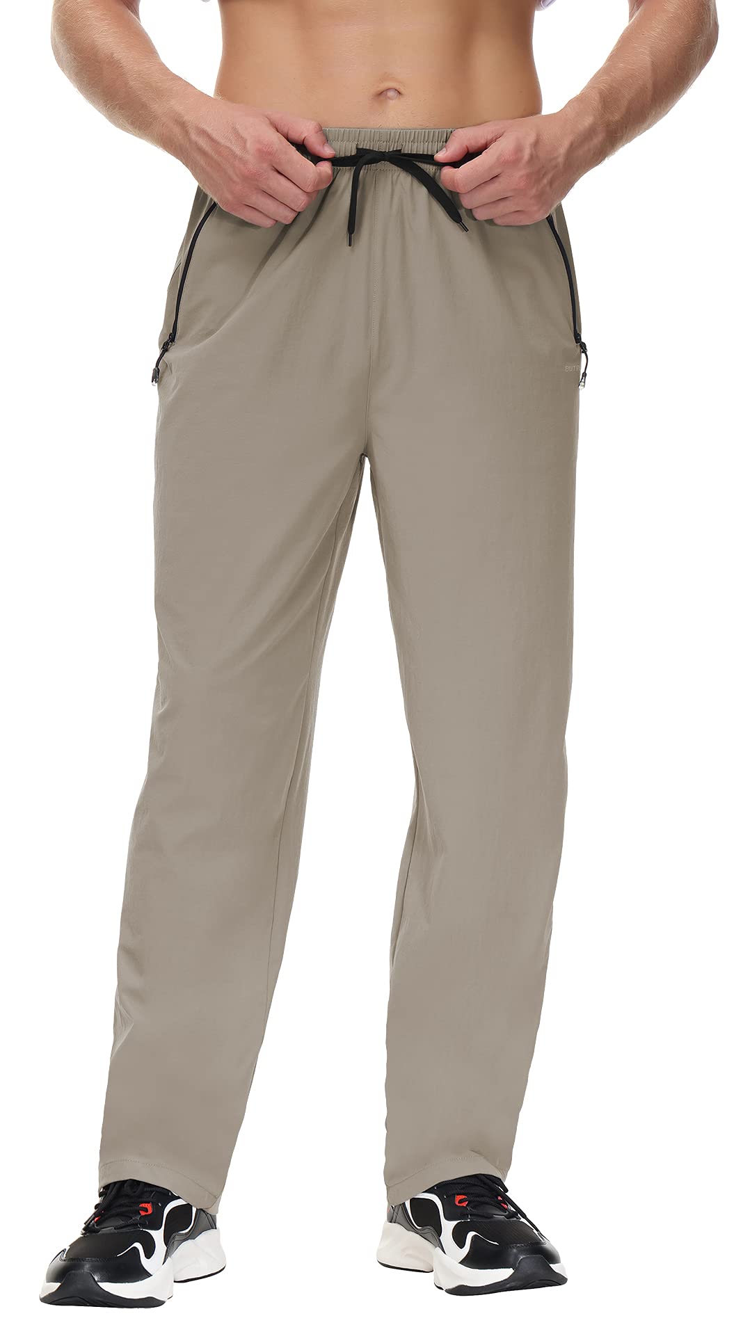 Butrends Herren Wanderhose Leicht Outdoorhose Workout-Laufhosen Atmungsaktive Sporthose, XS Khaki