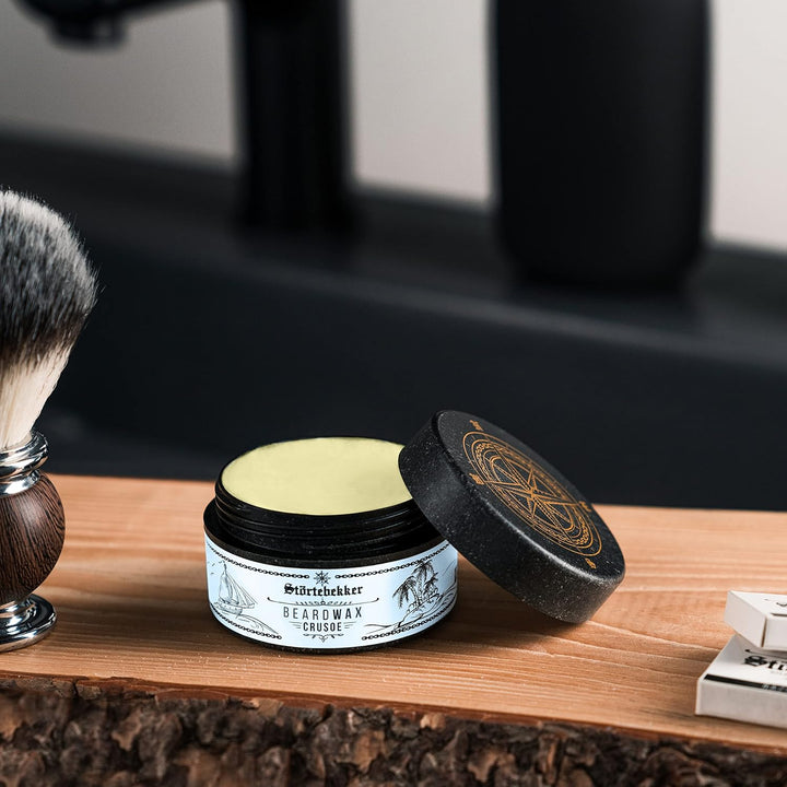 Störtebekker Premium Beard Wax pflegt den Bart und bringt ihn in Form - 50ml Tiegel 100% kompostierb