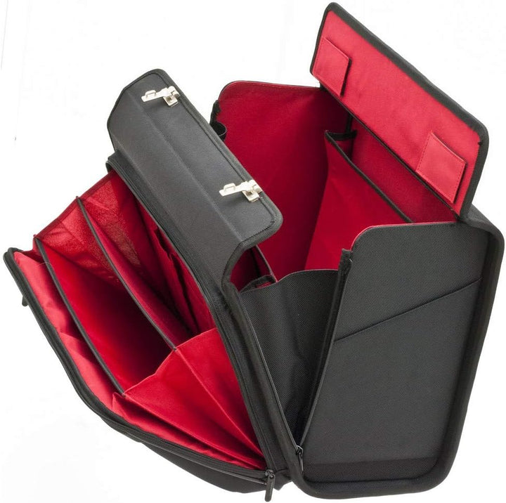 Davidts Trolley Rollkoffer Pilotenkoffer mit Rollen Aktenkoffer Lehrertasche Business Trolley 47x39x