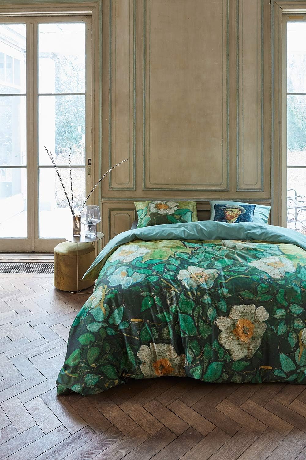 Beddinghouse Bettwäsche Van Gogh | Wild Roses Green - 135 x 200 cm 135x200 cm + 80x80 cm, 135x200 cm