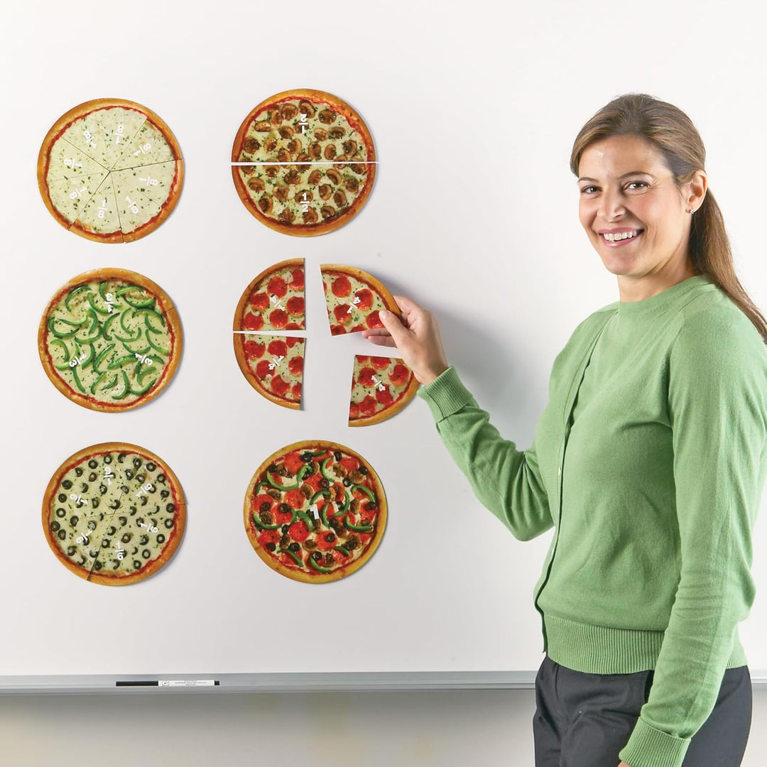 Learning Resources Magnetische Bruchteil-Pizzastücke „Pizza Fractions“, Ab 6 Jahren, Lernspiel Brüch