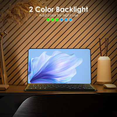 Qoosea Beleuchtete Tastatur Hülle für Samsung Galaxy Tab A9 8.7" 2023, Soft TPU Rückseite Gehäuse Kl