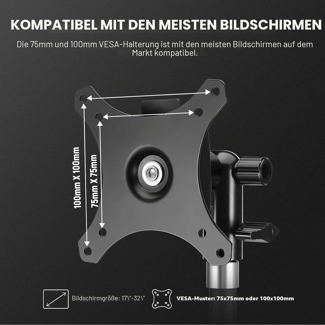 NEEWER Monitor Mount Adapter Halterung mit Schnellverschluss VESA Halterung, 270° verstellbarer Meta