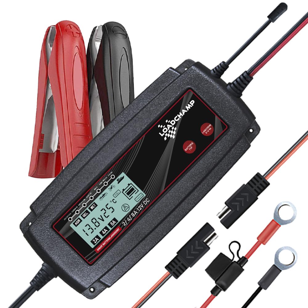 Loadchamp LC-800 Automatik Batterie Ladegerät 2A/4A/8A 12V Batterie-ladegerät Akku, 8A 12V