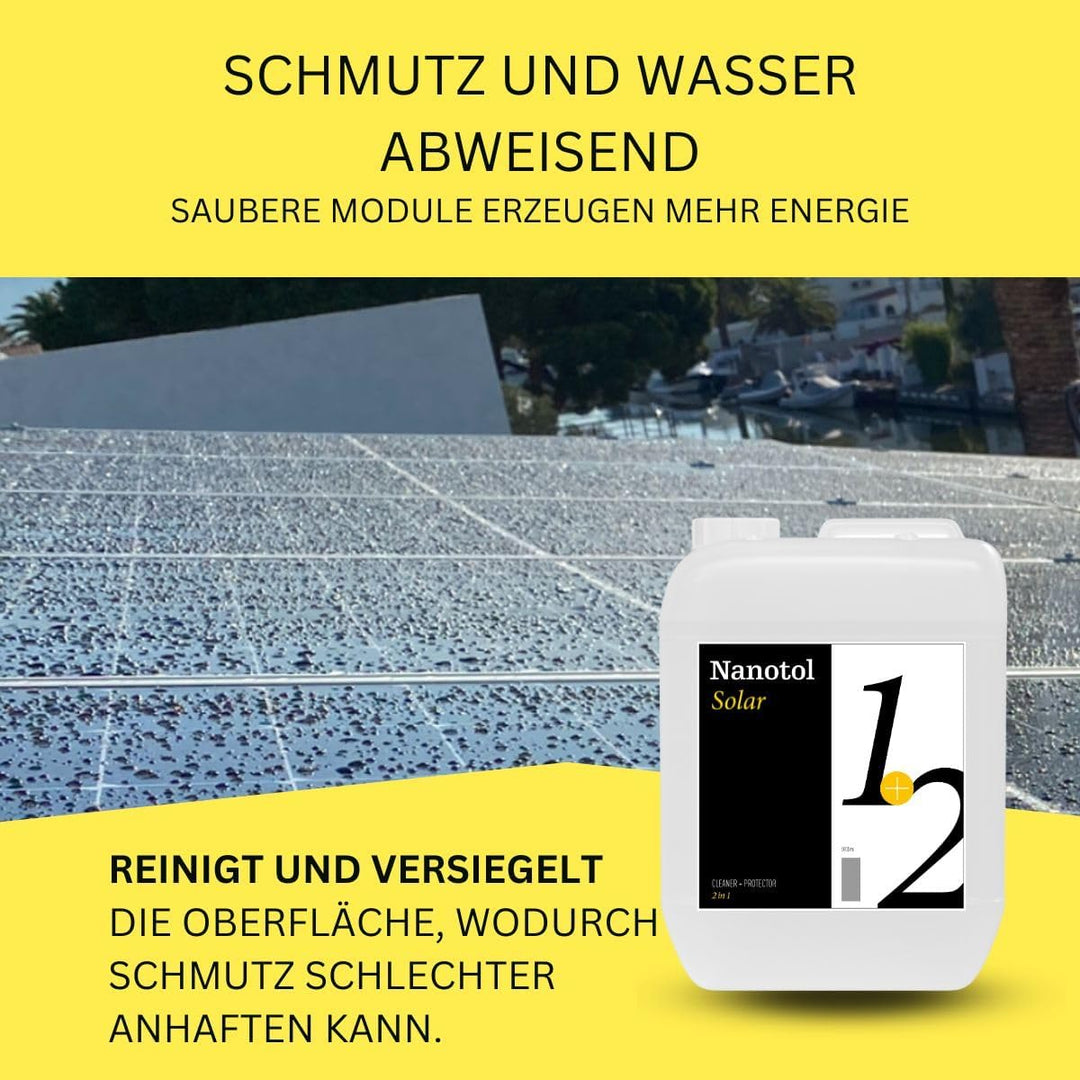 Nanotol Photovoltaik- und Solaranlagen Reiniger für 800 m² - Reiniger + Nanoversiegeung 1+2 für lang