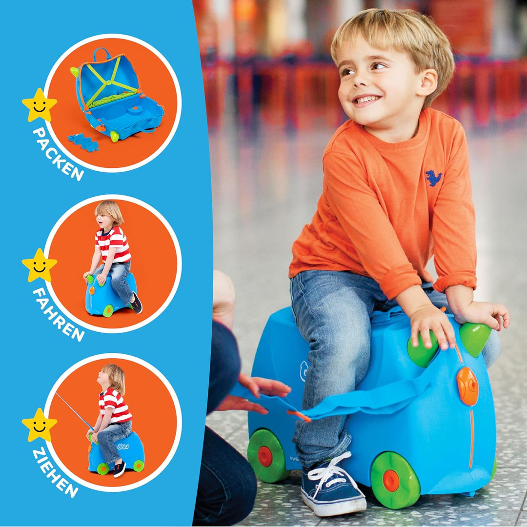 Trunki Handgepäck Und Kinderkoffer zum Draufsitzen | Kinder Risen Geschenk für Mädchen Und Jungen |
