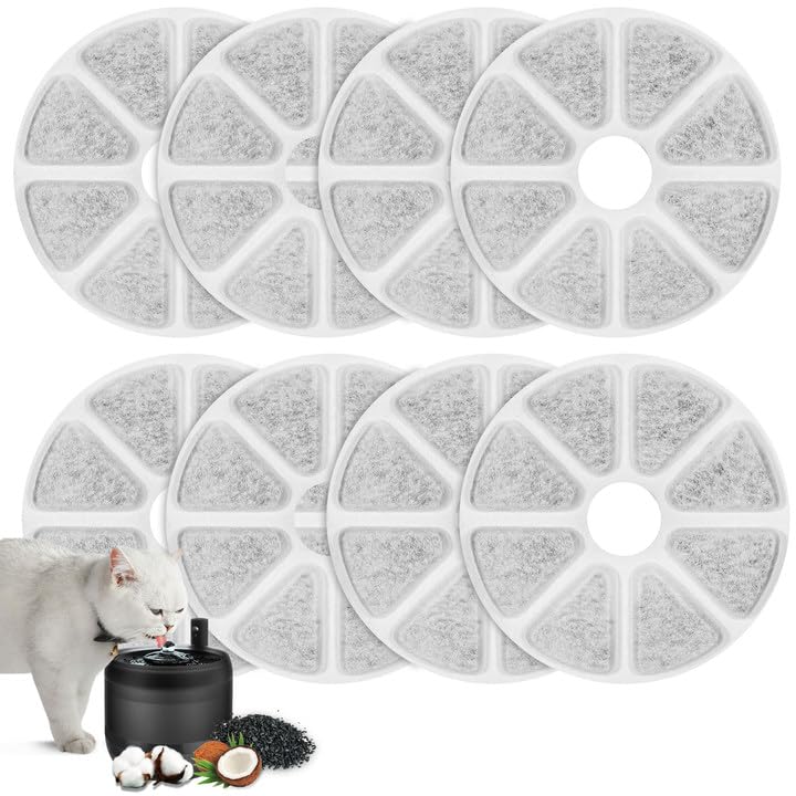 8stk Trinkbrunnen Filter für Philips Katzenbrunnen PAW3210/02, Aktivkohle Katzenfilter, Effizient Ka