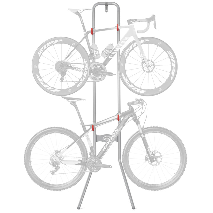 CXWXC Vertikaler Fahrradständer für 2 Fahrräder, Platzsparende Wandhalterung bis 54kg, Verstellbarer
