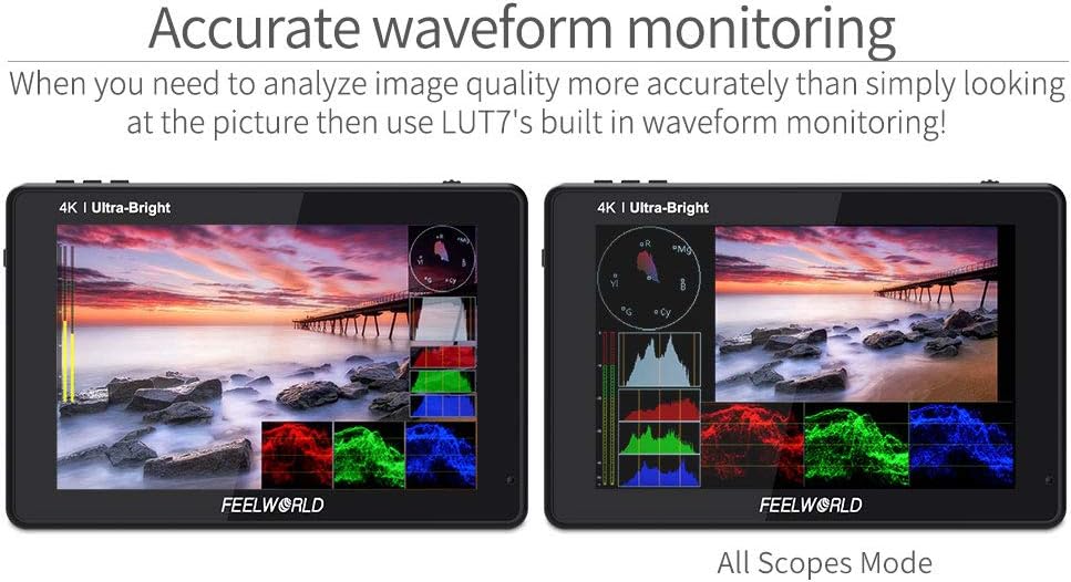 Feelworld LUT7 7 Zoll 2200nit Ultra Bright 3D Lut Touch Screen DSLR Kamera Field Monitor 1920x1200 I