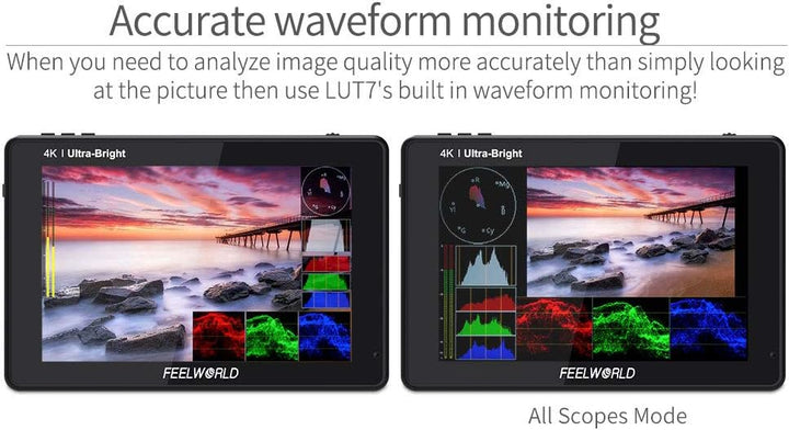 Feelworld LUT7 7 Zoll 2200nit Ultra Bright 3D Lut Touch Screen DSLR Kamera Field Monitor 1920x1200 I