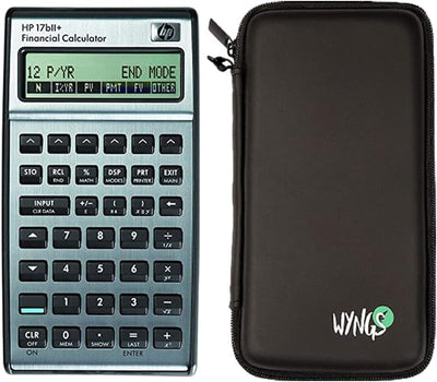 CALCUSO Sparpaket: HP 17BII+ - 17B II Plus Finanzrechner + WYNGS Schutztasche schwarz + Erweiterte G