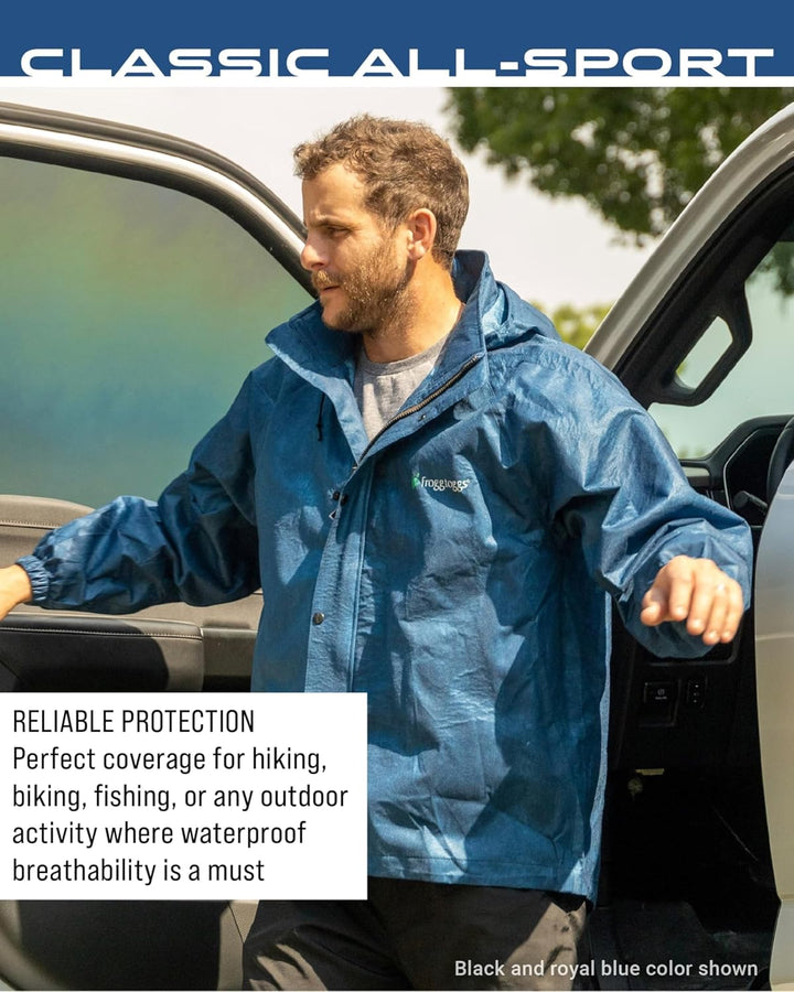 frogg toggs Herren Classic All-Sport Waterproof Breathable Rain Suit Regenjacke M Schwarze Jacke/sch