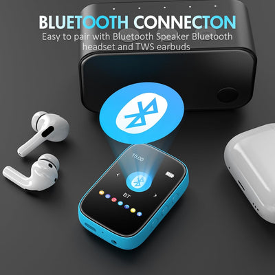 Bluetooth MP3-Player mit 32GB, Tragbarer Musik-Player, Unterstützung für FM-Radio, Sprachaufnahme, E