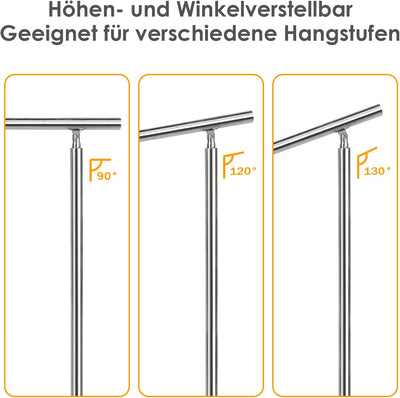 Randaco Edelstahl Handlauf Geländer Innen und Aussen, Treppengeländer für Balkon Brüstung Treppen Ha