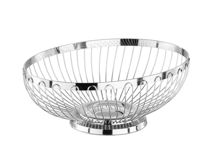 APS 30250 Hochglanzpolierter Edelstahl Oval Korb für Brot oder Obst, 28 x 21 x 9.5 cm Oval 28 x 21 x