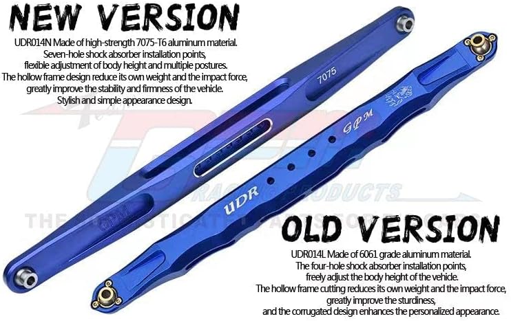 Aluminium 7075-T6 Rear Trailing Arm Lower Links for Traxxas 1:7 Unlimited Desert Racer UDR Pro-Scale