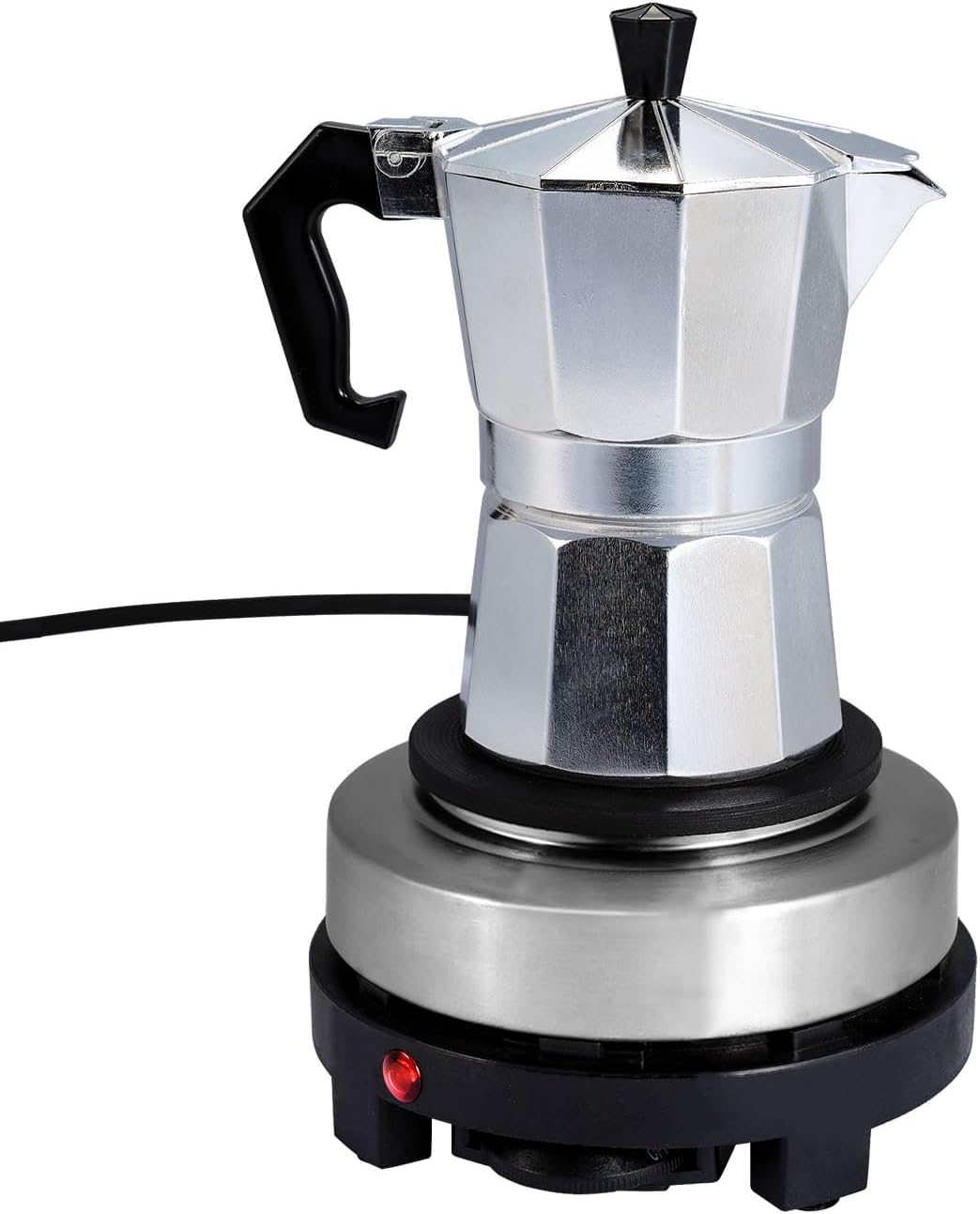 Klassischer Espressokocher aus Aluminium, 150 ml für 3 Tassen - Traditioneller Kaffeegenuss, für aro
