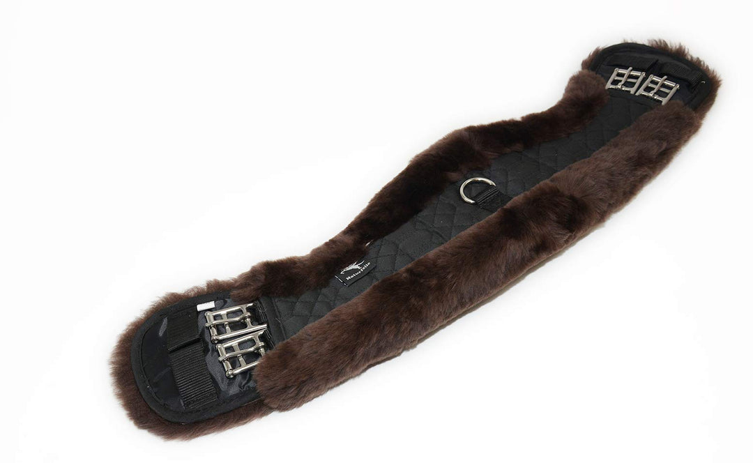 Engel Reitsport Lammfell Sattelgurt Dressur Kurzgurt Mondgurt MGURT Lammfell mocca Länge 20" 50cm, L