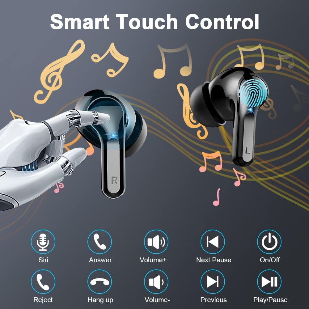 Bluetooth Kopfhörer, Kopfhörer Kabellos Bluetooth 5.3 In Ear Kopfhörer mit 4 ENC Mikrofon, 2023 Neue