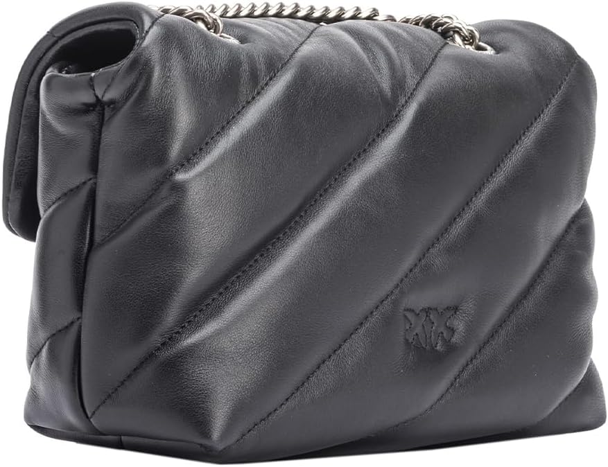 Pinko Damen Love Mini Puff Cl Sheep Nappa Tasche Z99o_black-old Silver, Z99o_black-old Silver